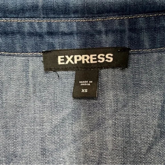 Express Blue Long Sleeve Denim Dress • xs - Picture 3 of 3